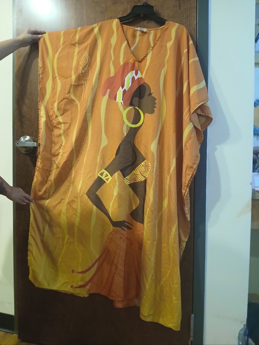 GYPSIE BLU orange African woman print kaftan
